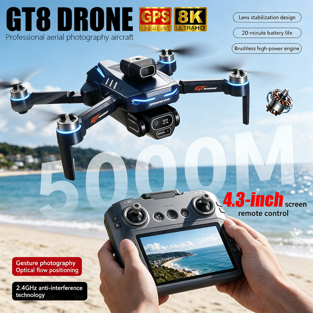 NEW GT8 HD RC Drone 4K Profess - Photography Pro 评论和价格