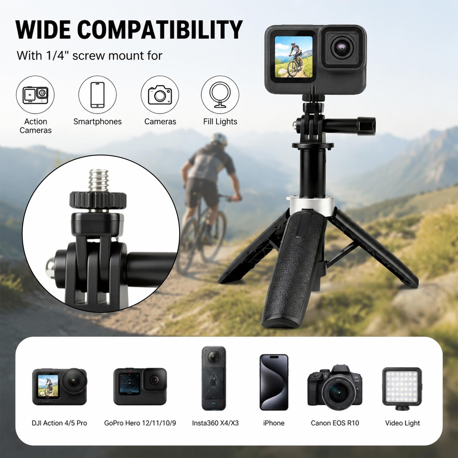 Mini Extendable Tripod Foldabl - Gopro Action Camera Hero 11 Black 评论和价格