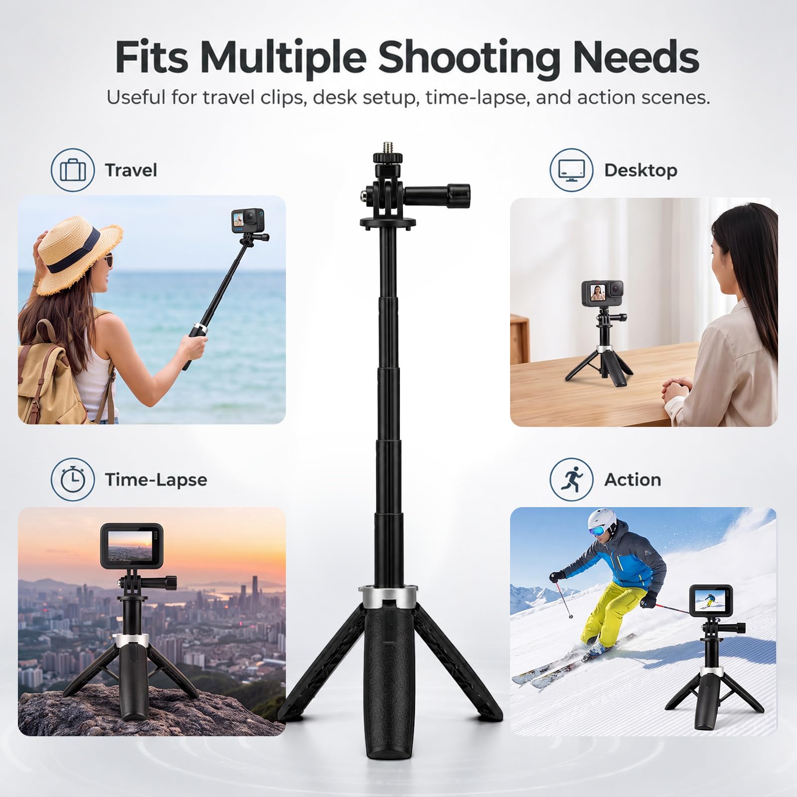 Mini Extendable Tripod Foldabl - Gopro Action Camera Hero 11 Black 评论和价格