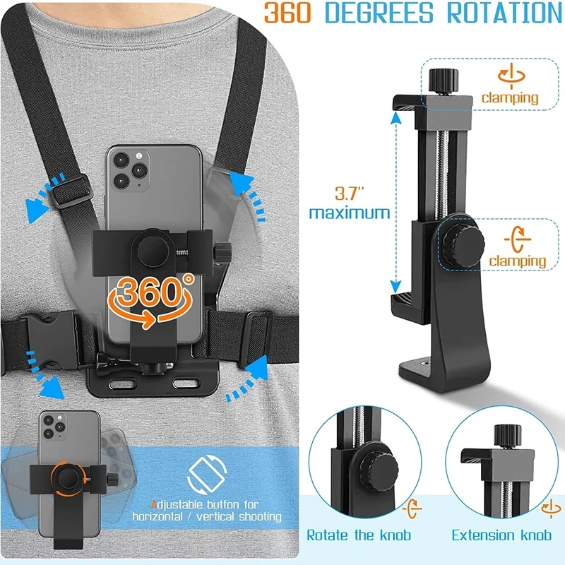 Phone Chest Strap Mount Belt f - Gopro Action Camera Hero 11 Black 评论和价格
