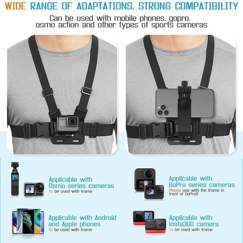 Phone Chest Strap Mount Belt f - Gopro Action Camera Hero 11 Black 评论和价格